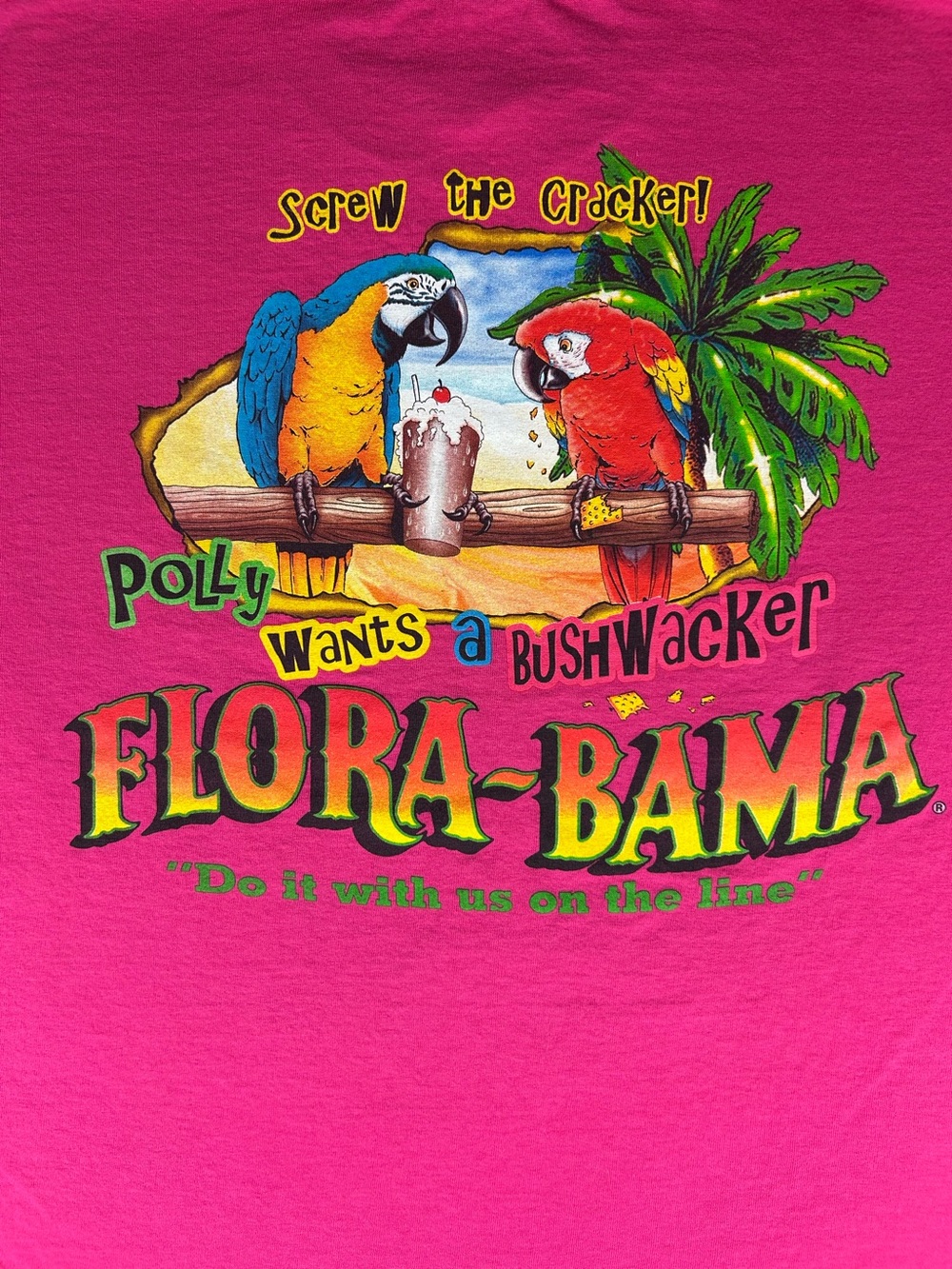 Flora-Bama T-Shirt Adult Unisex Size Large Pink 100% Cotton